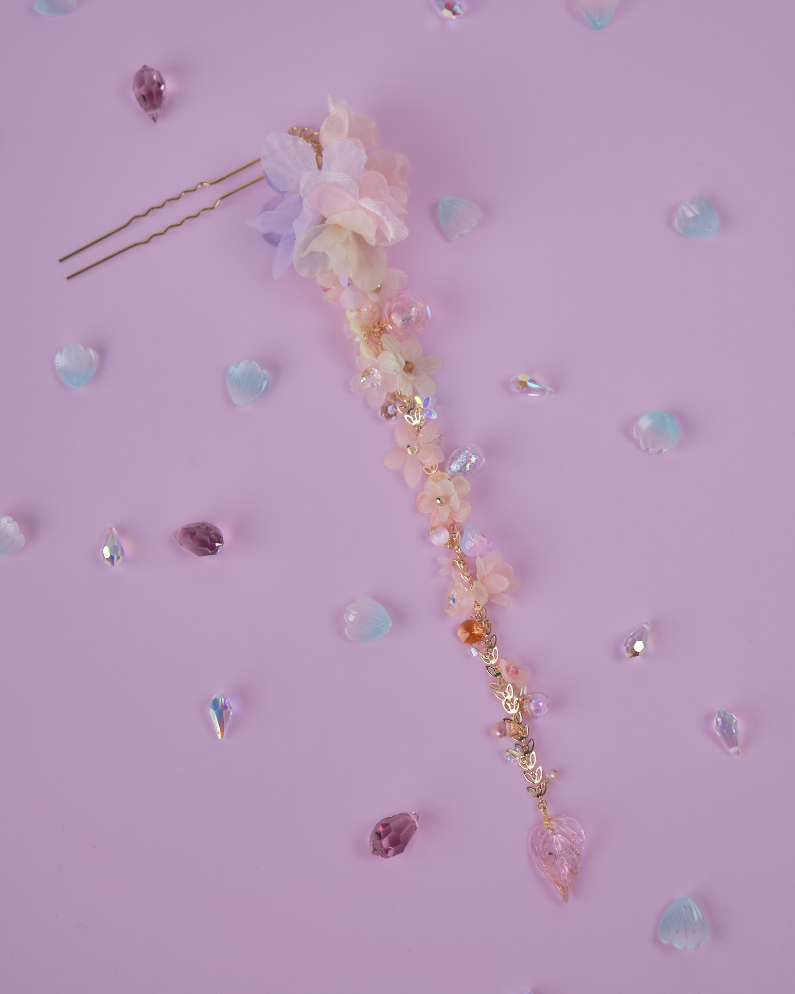 11828 古風花瓣紛飛兩用長髮衩