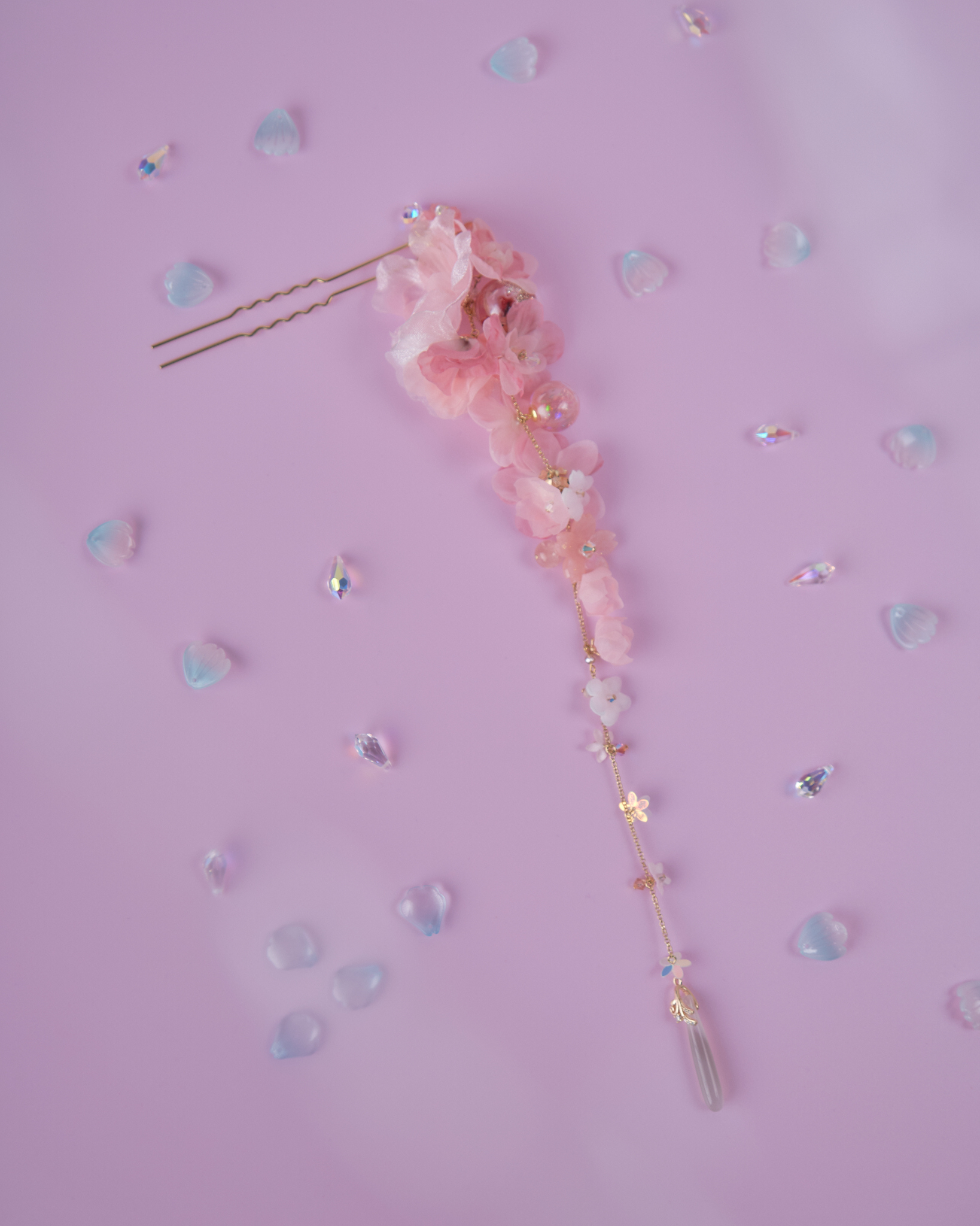 11831 古風花瓣紛飛兩用長髮衩