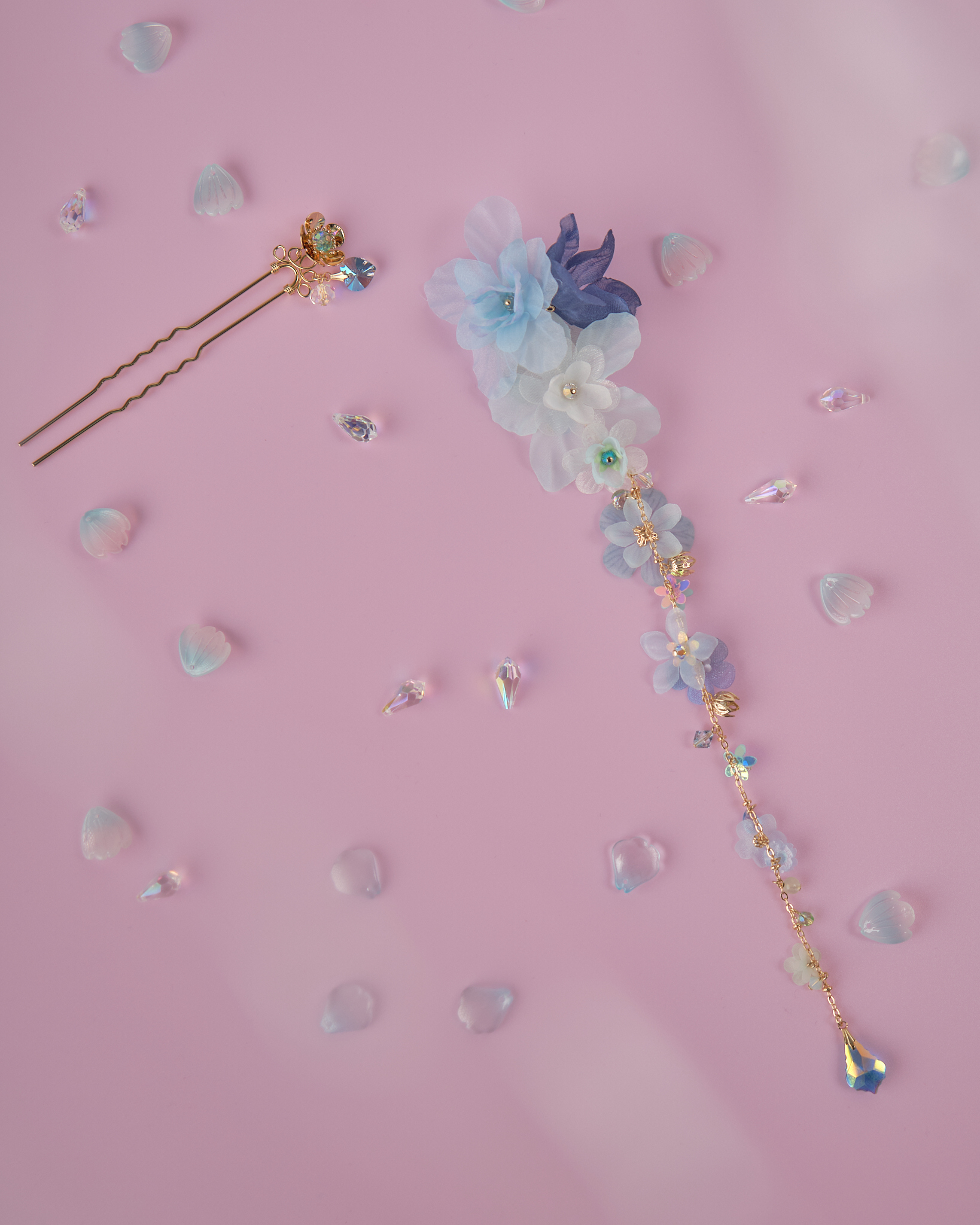 11830 古風花瓣紛飛兩用長髮衩