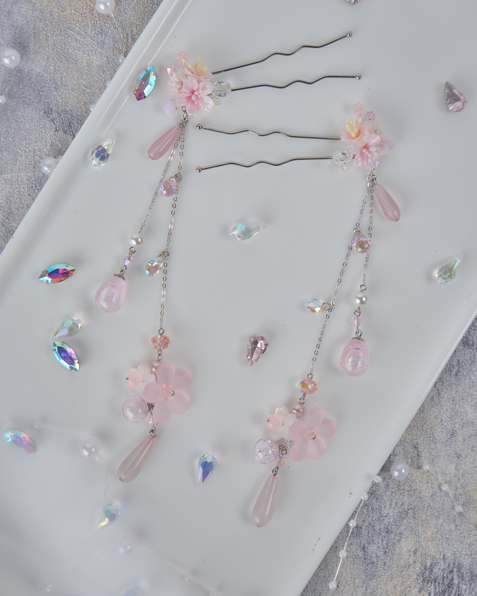 11838 繁花似錦兩用髮衩套裝