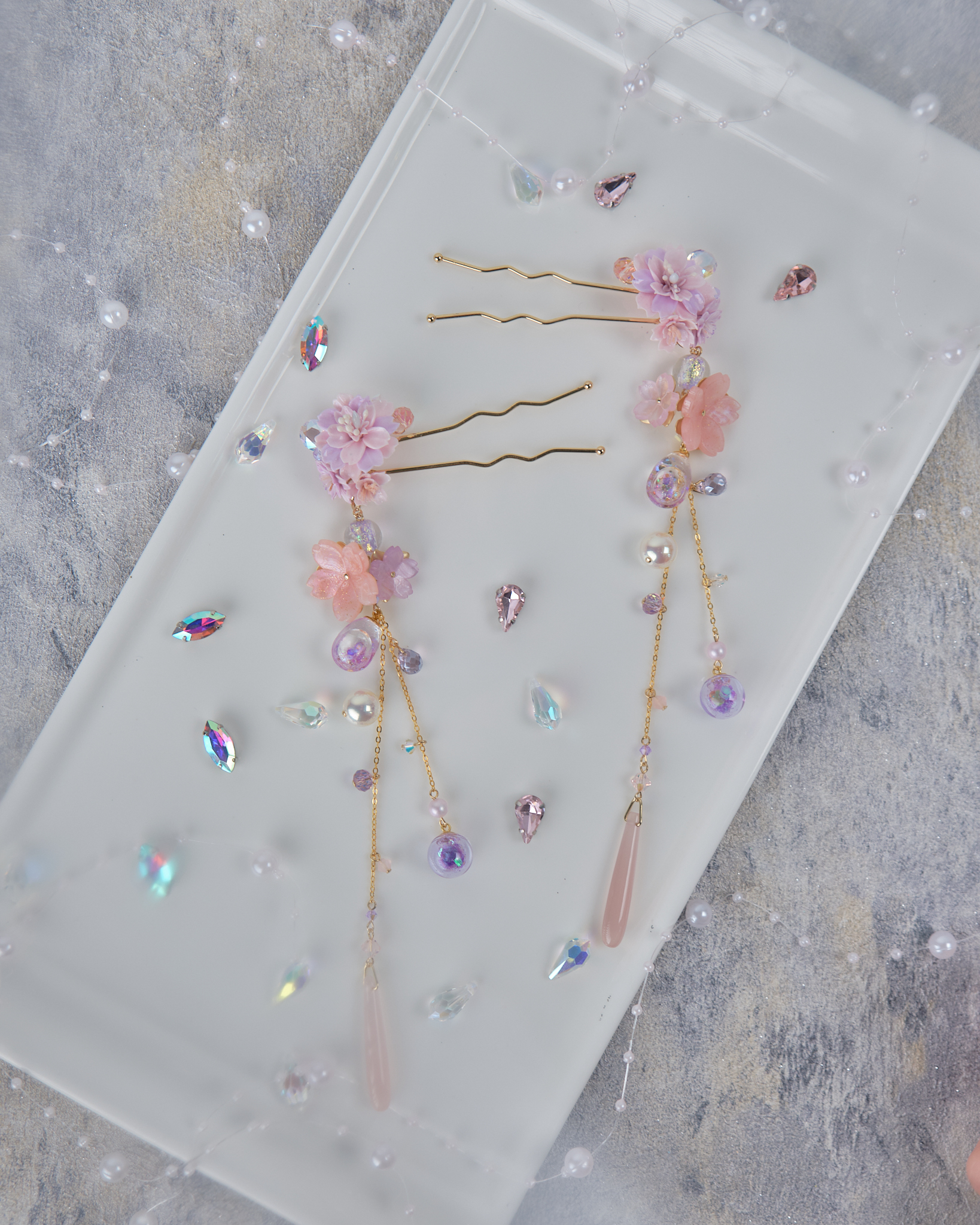 11839 繁花似錦兩用髮衩套裝