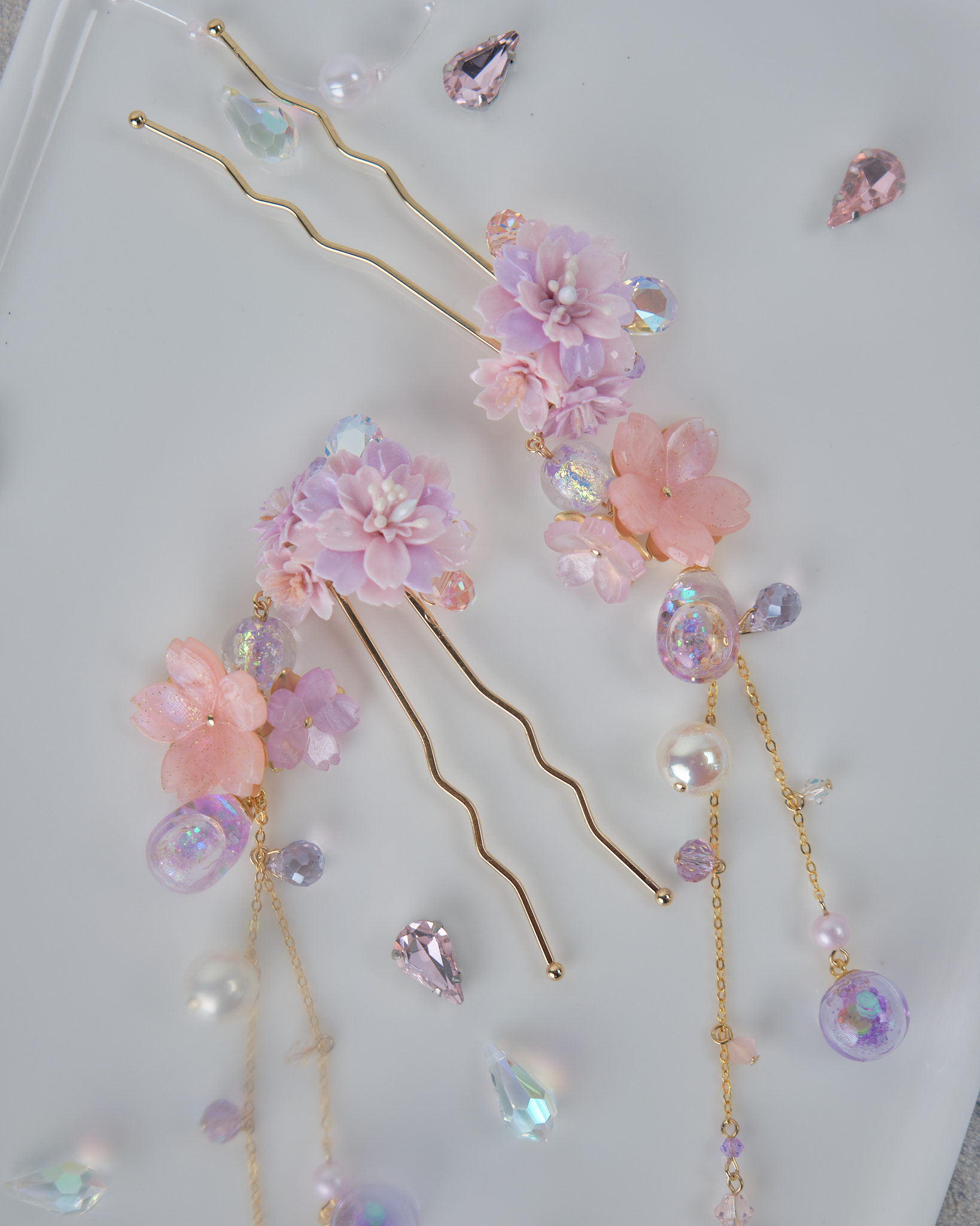 11839 繁花似錦兩用髮衩套裝