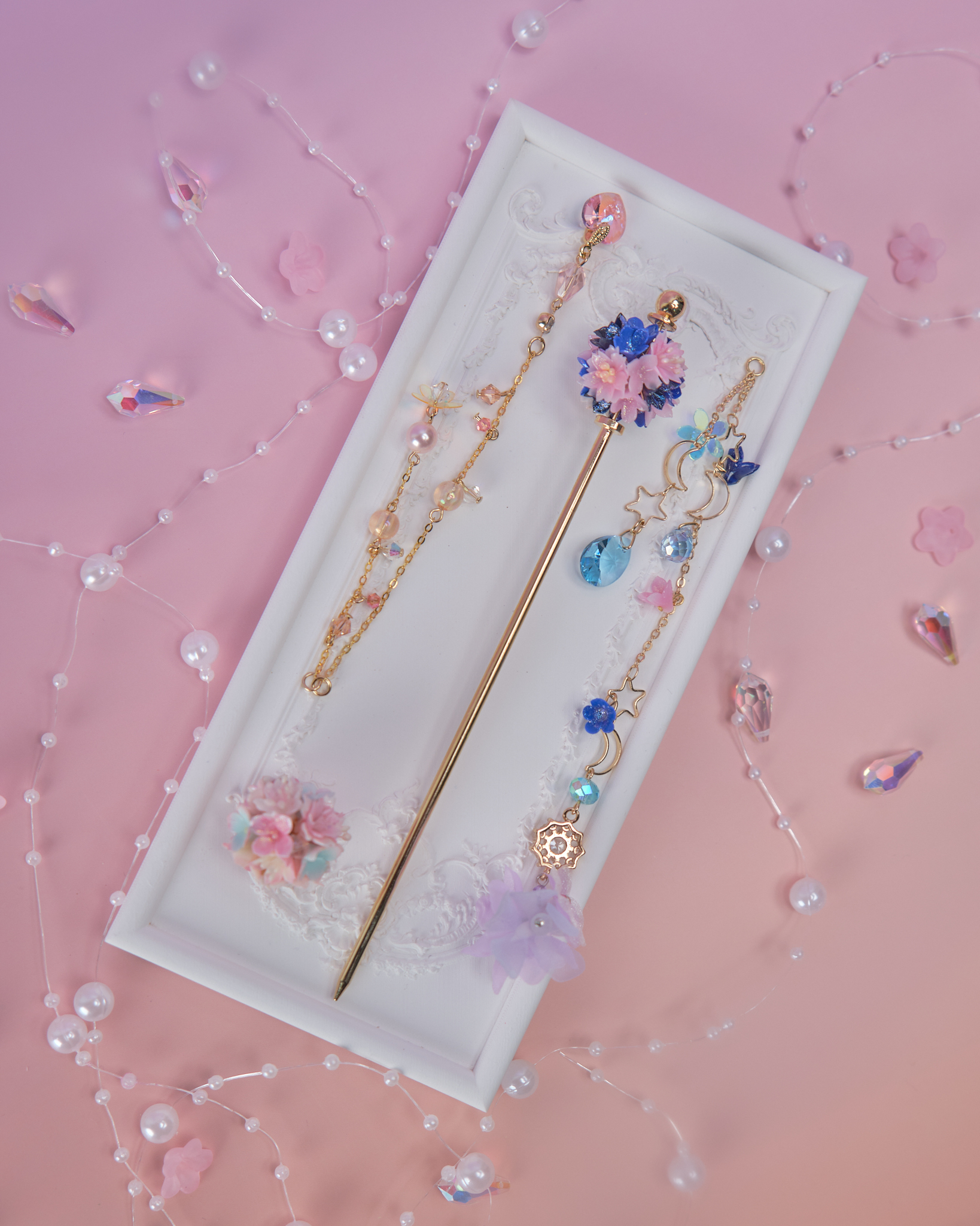 11844 日與夜櫻花花球多用髮簪