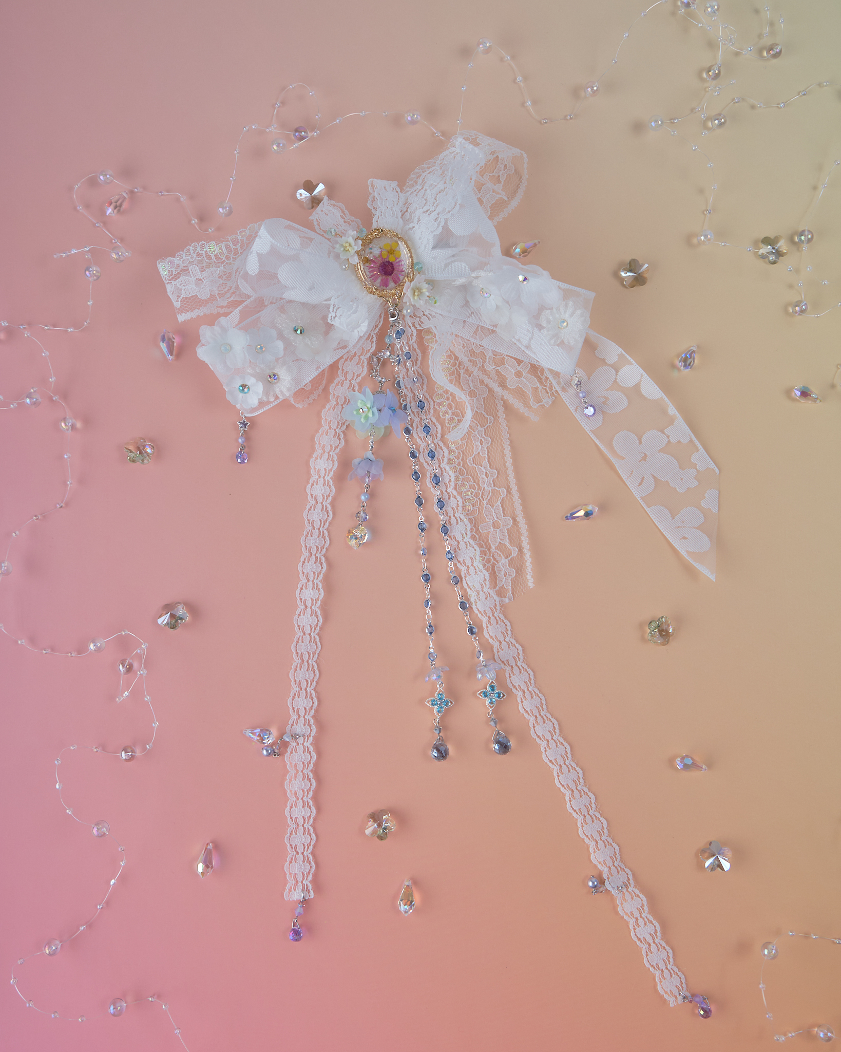 11861 春日花火蝴蝶結兩用髮夾