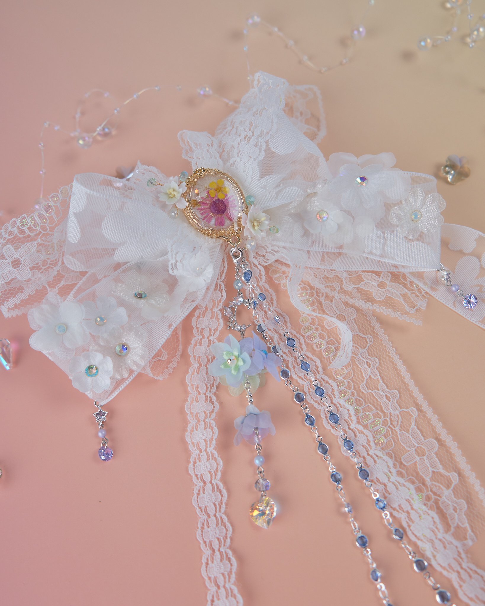 11861 春日花火蝴蝶結兩用髮夾