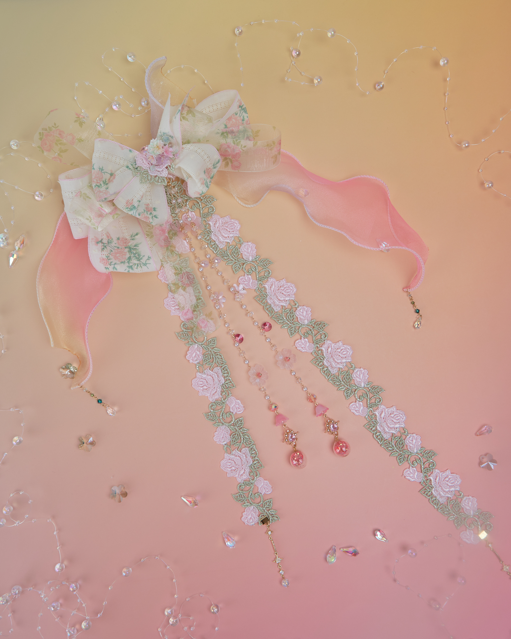 11863 春日花火蝴蝶結兩用髮夾