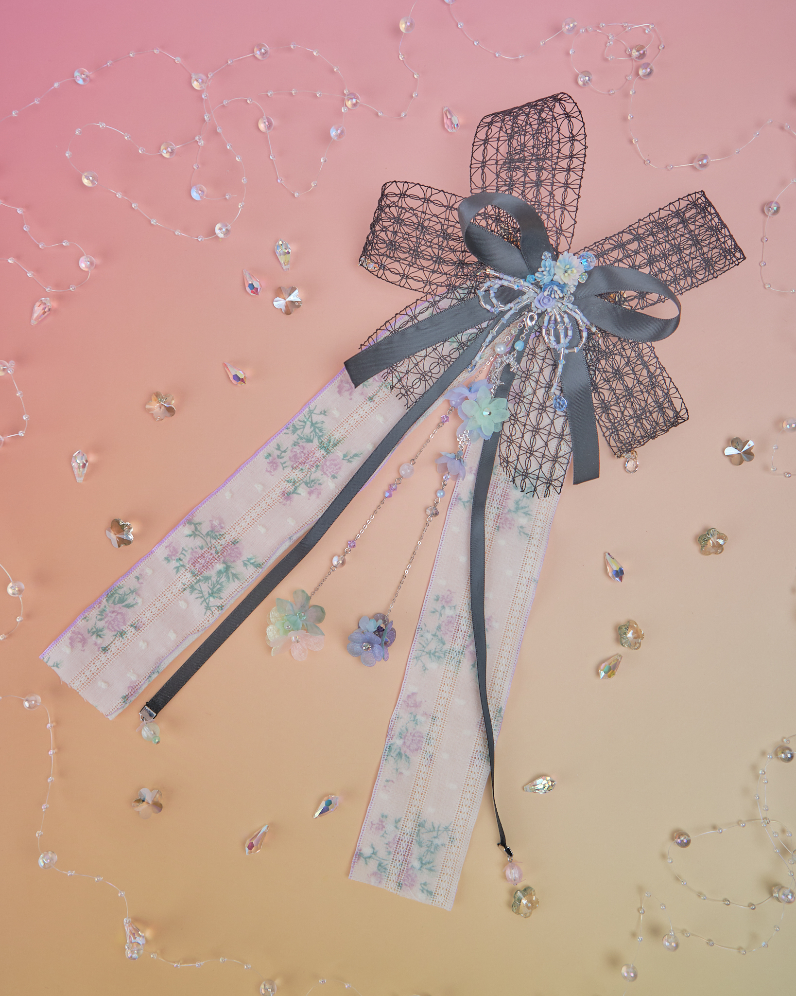 11866 春日花火蝴蝶結兩用髮夾