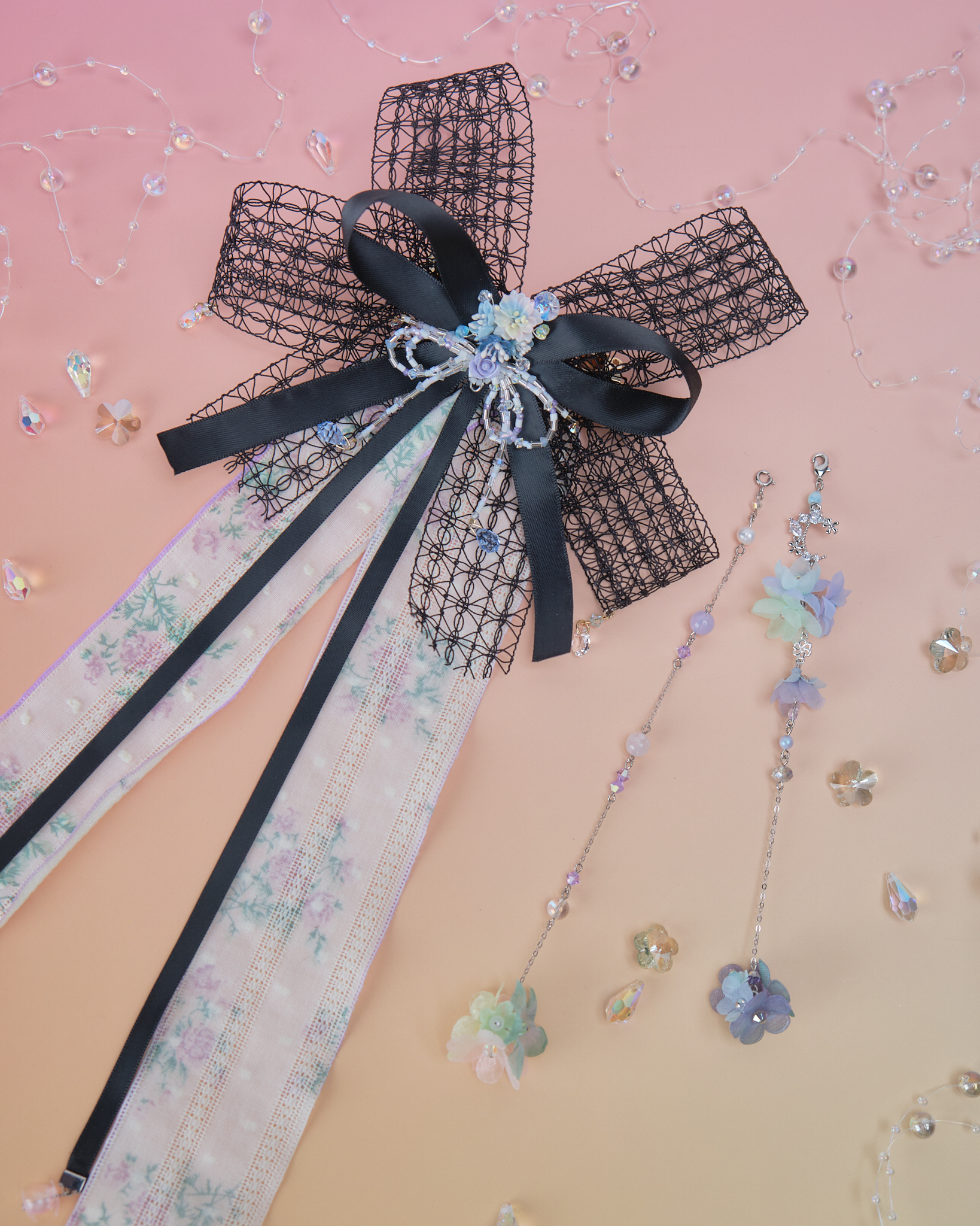 11866 春日花火蝴蝶結兩用髮夾