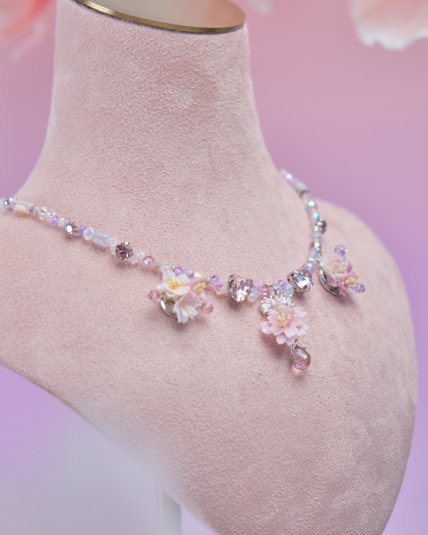 11880 小花束水晶鎖骨鏈