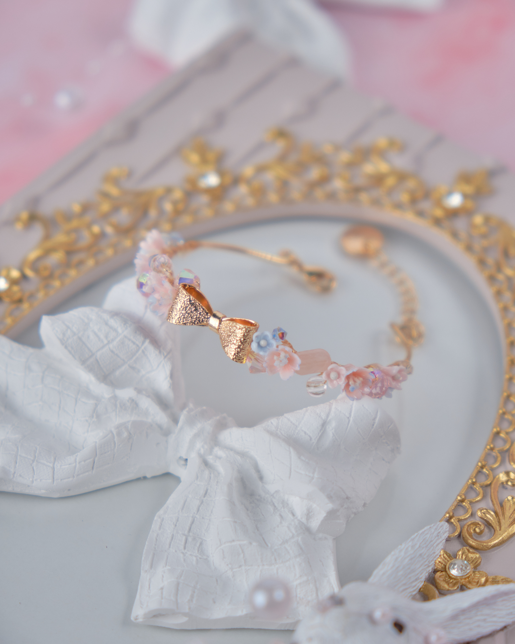 11899 春日女孩小花束晶石手鈪