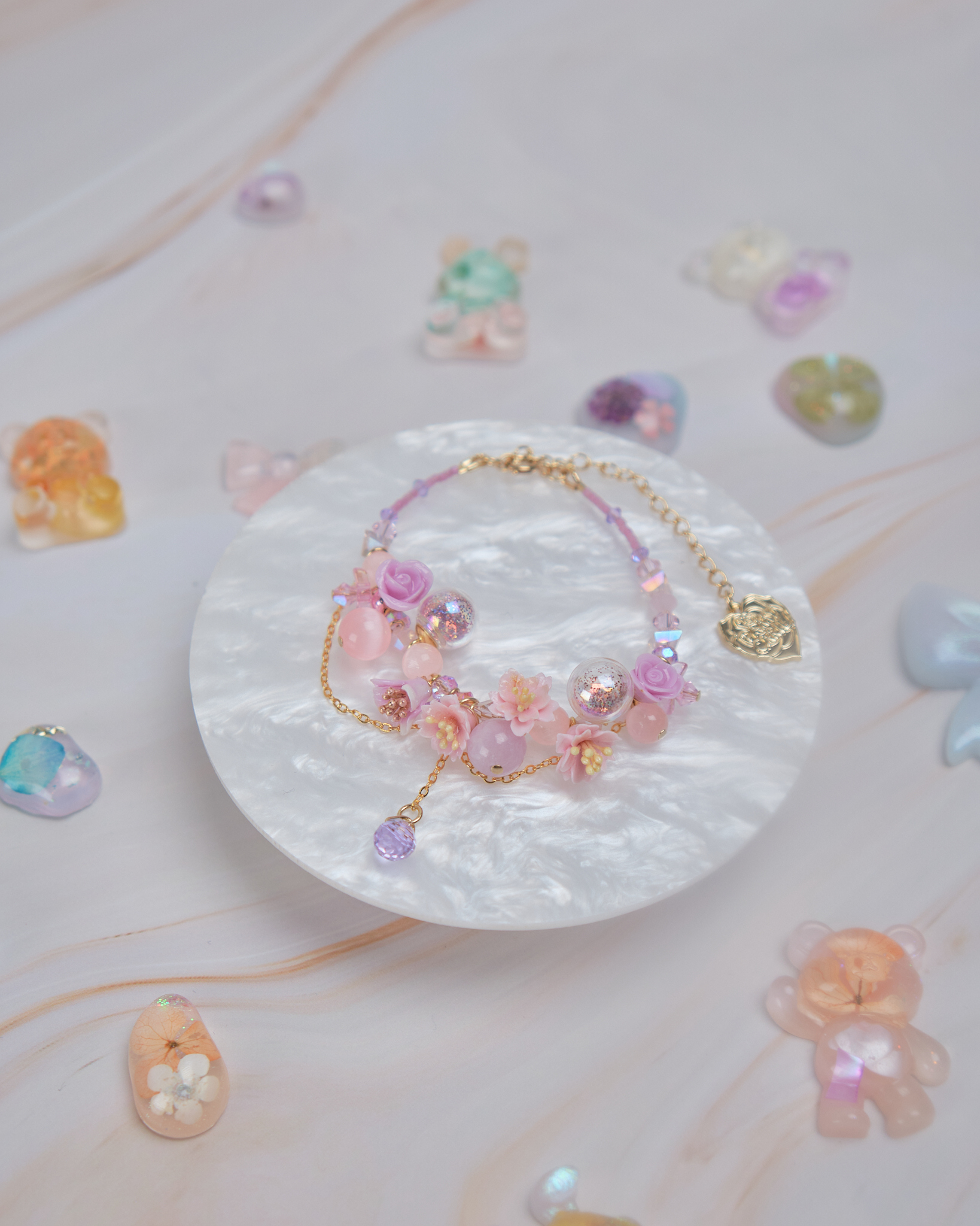 11902 泡泡浴糖果小花手鏈