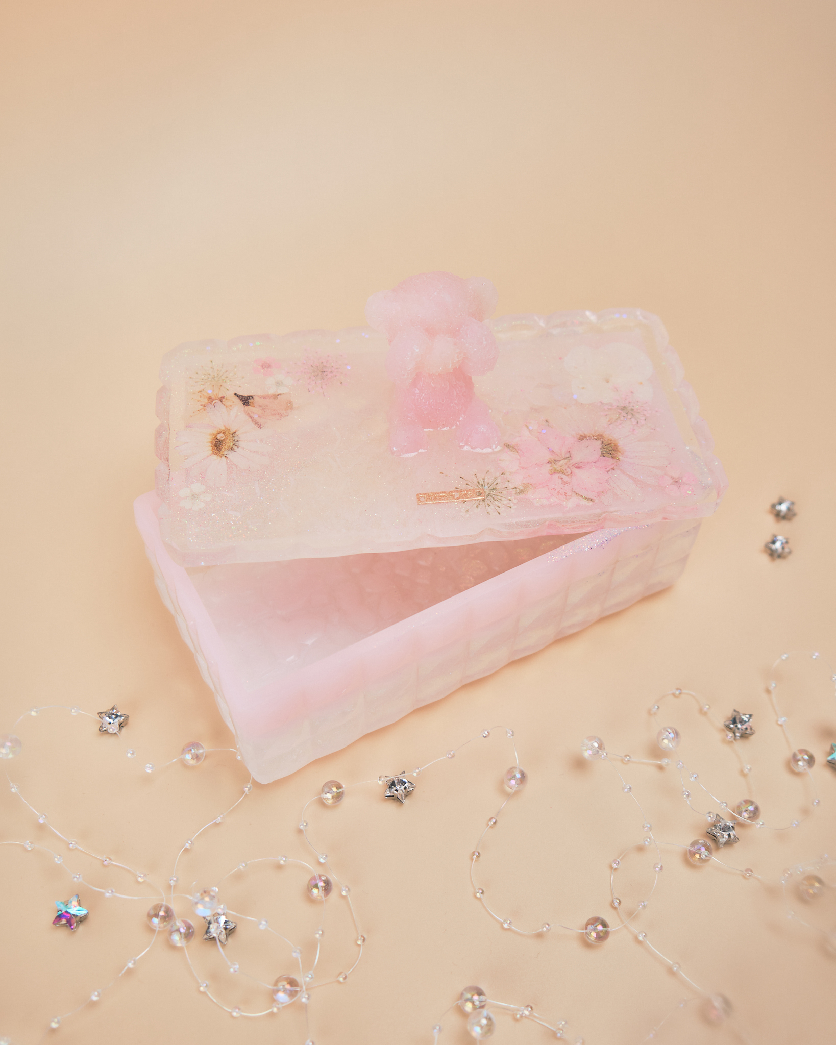 11911 害羞小熊長方形押花首飾盒