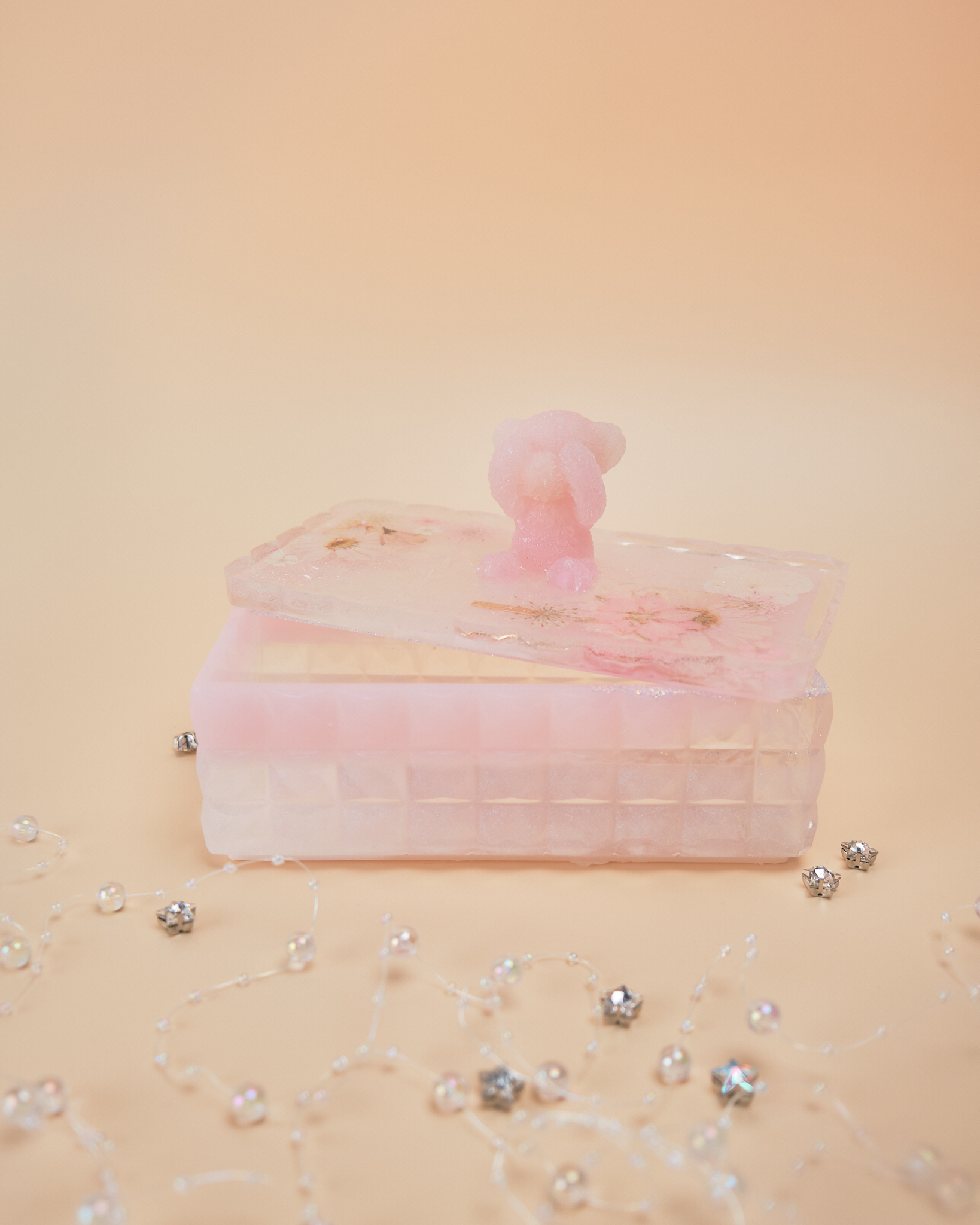 11911 害羞小熊長方形押花首飾盒