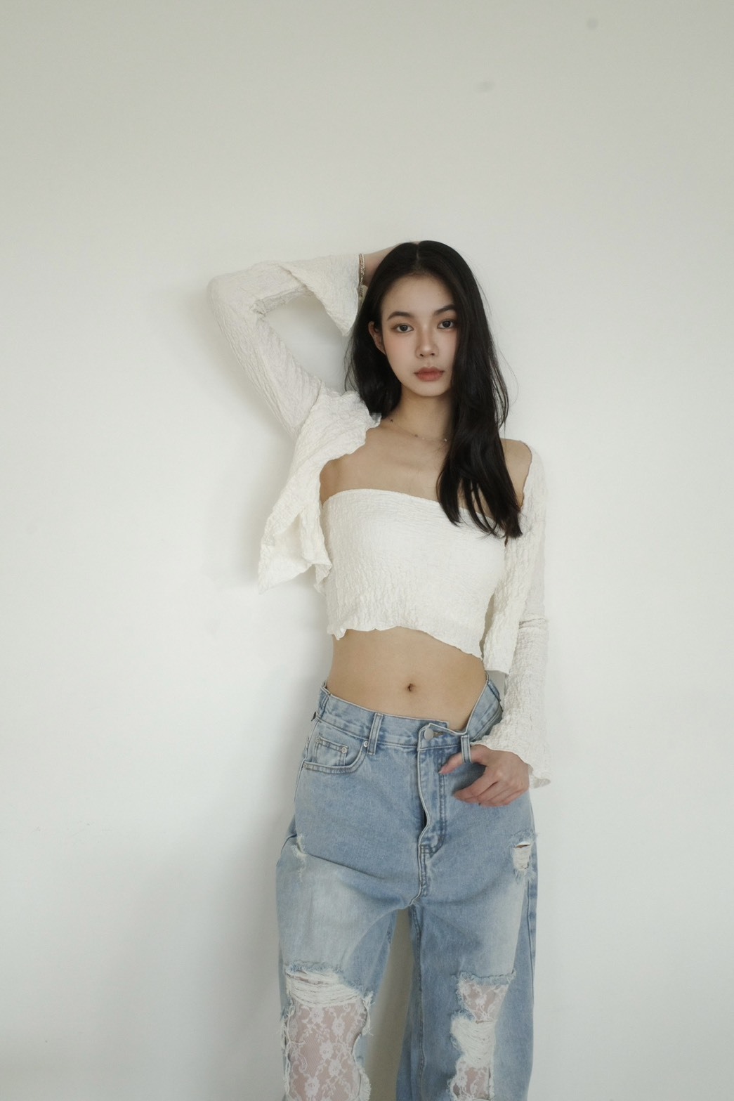 <女裝現貨💗> MA05 抓皺紋理胸墊平口SET 兩色