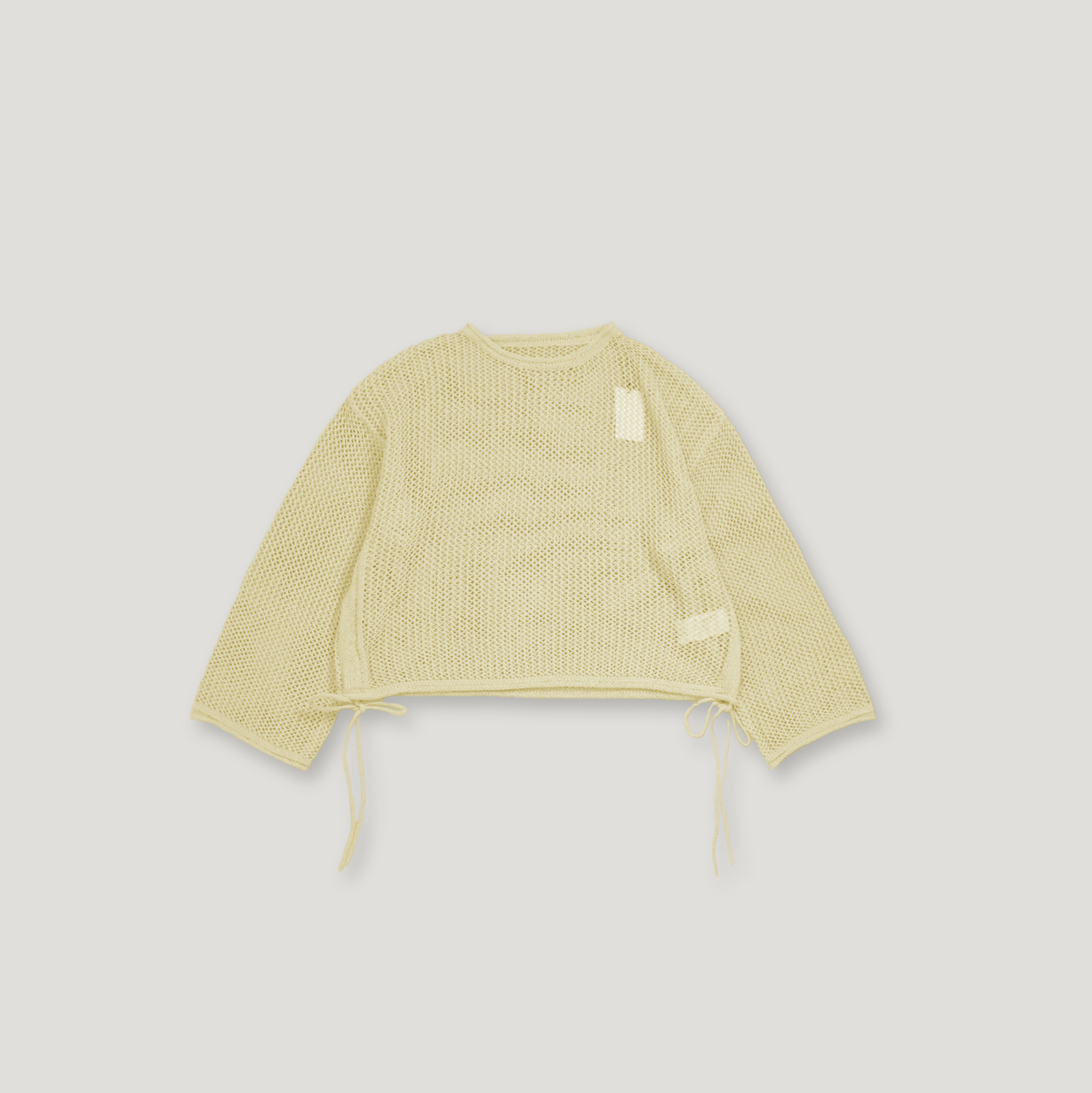 J.P.L. 圓領側繫帶網眼針織上衣 ╭ 5色 ╮