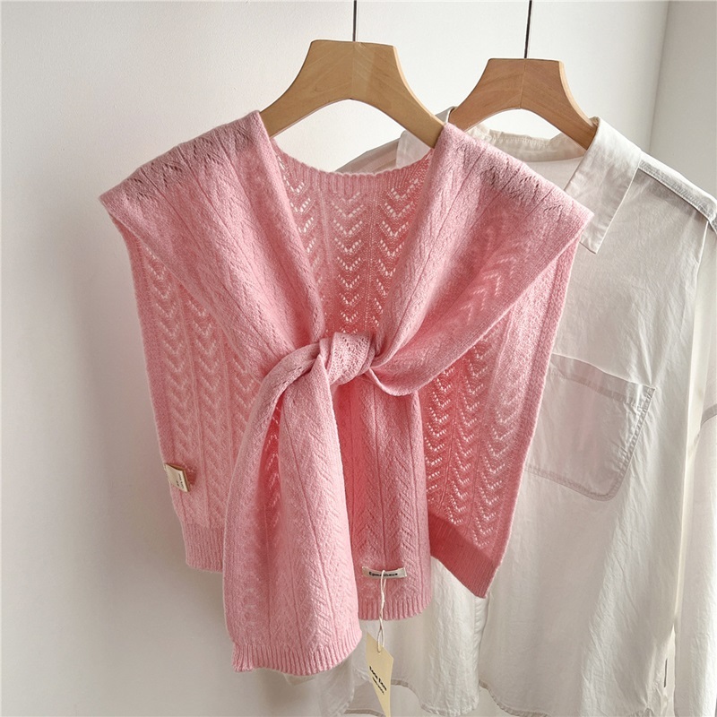 V型緹花羊毛針織披肩 十一色