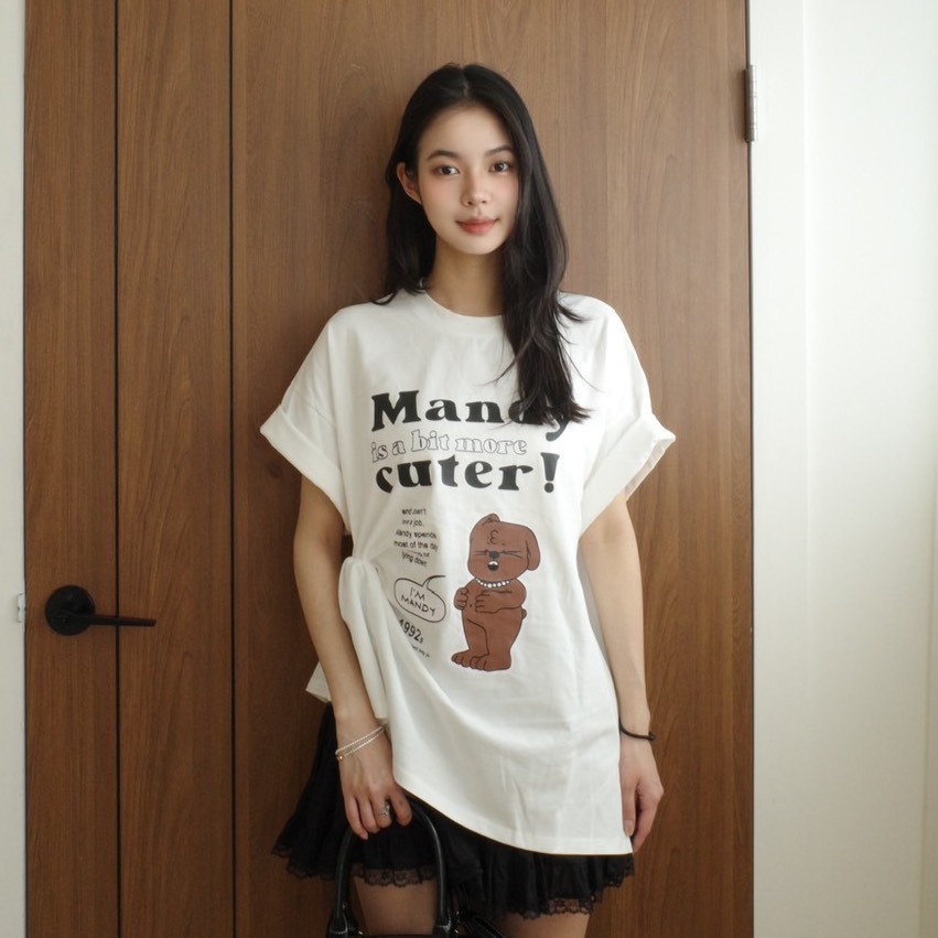 <女裝現貨💗> MA11 熊熊太撐側開叉oversize上衣 兩色