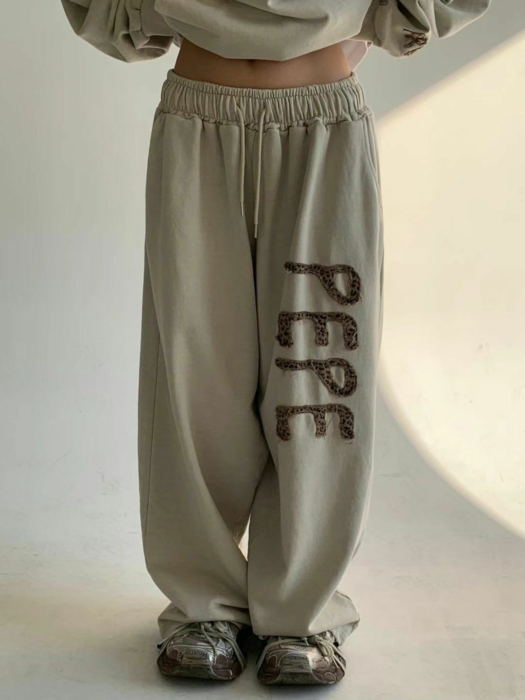 英文字可束腳鬆身運動褲 SCOPE-084P