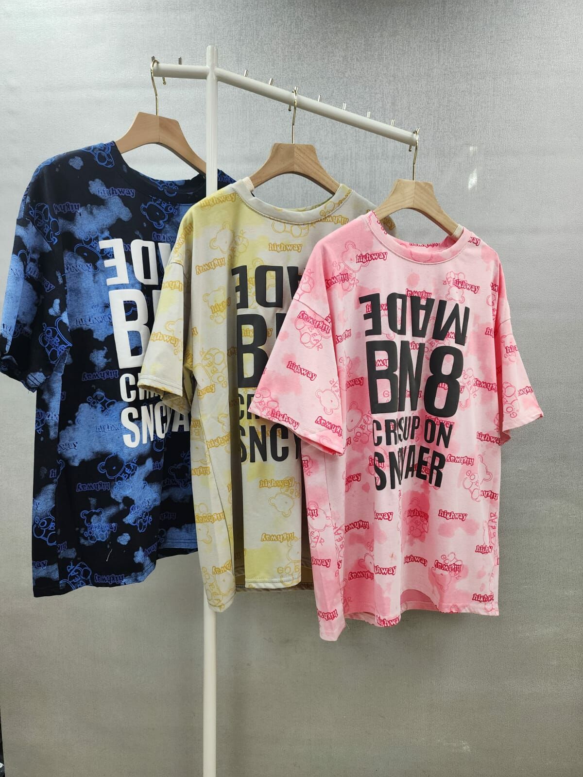 CD908  字母什染TEE   Top : 胸46，長28
