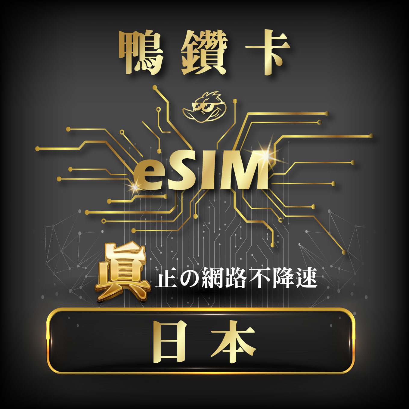 【鴨哥鴨鑽卡eSIM】日本 eSIM 無限流量 吃到飽不降速  免換卡