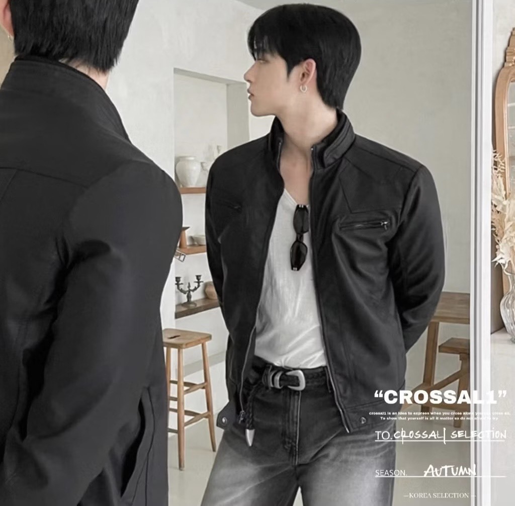 輪廓剪裁皮外套