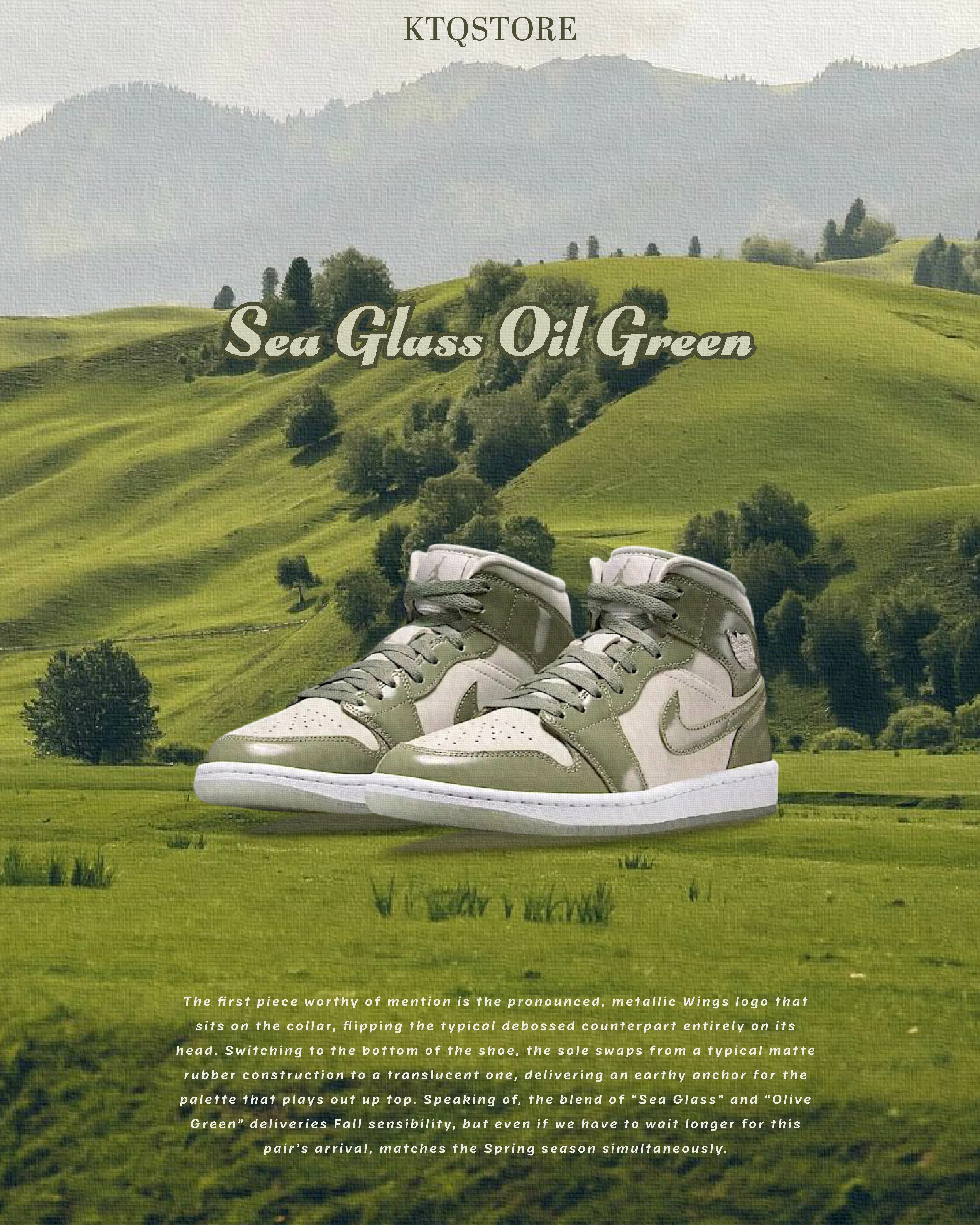 KTQ STORE ‧ Air Jordan 1 Mid SE "Sea Glass" 牛油果綠 HF4079-003