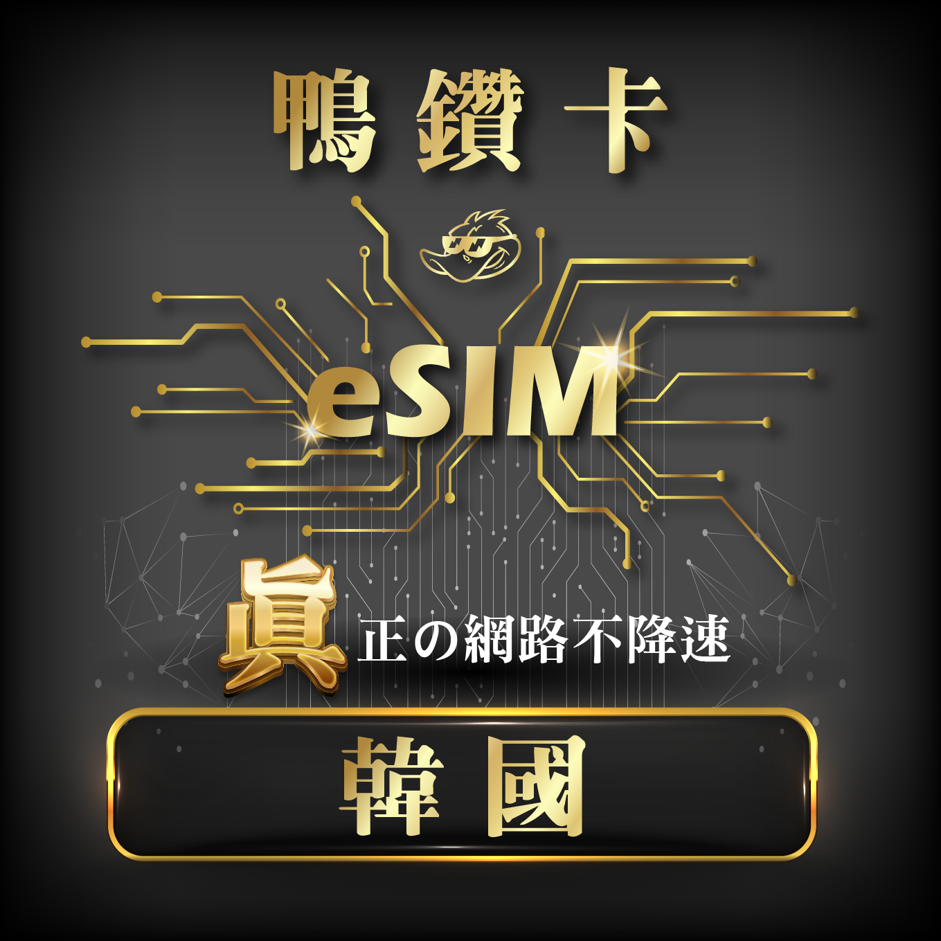 【鴨哥鴨鑽卡eSIM】韓國 eSIM 無限流量 吃到飽不降速 免換卡