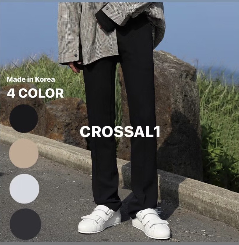 4色完美版型無開衩修身闊腿西裝褲