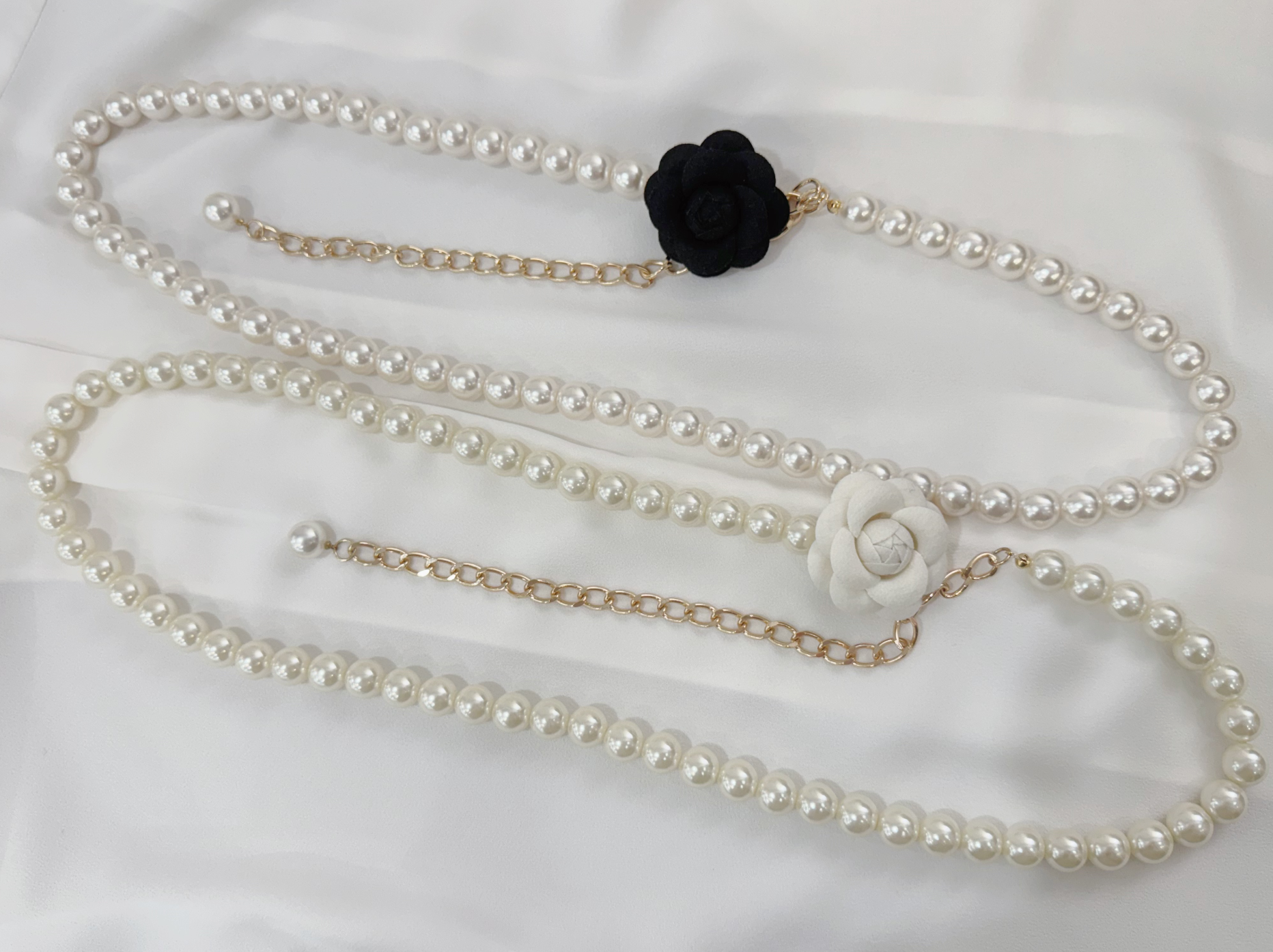 柔美珍珠山茶花腰帶