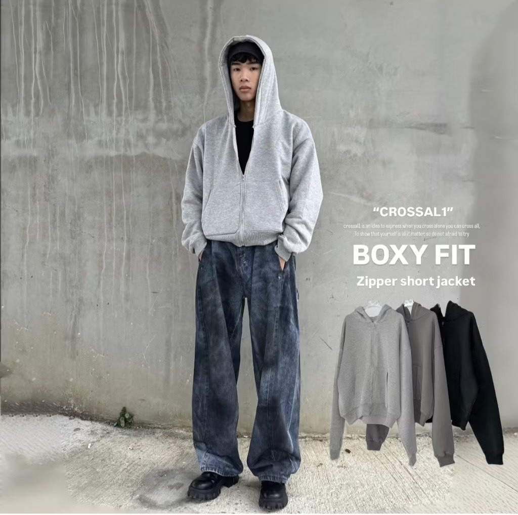 BOXY FIT短寬連帽外套