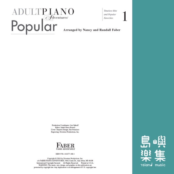 Adult Piano Adventures Popular Book 1 - Timeless Hits and Popular Favorites