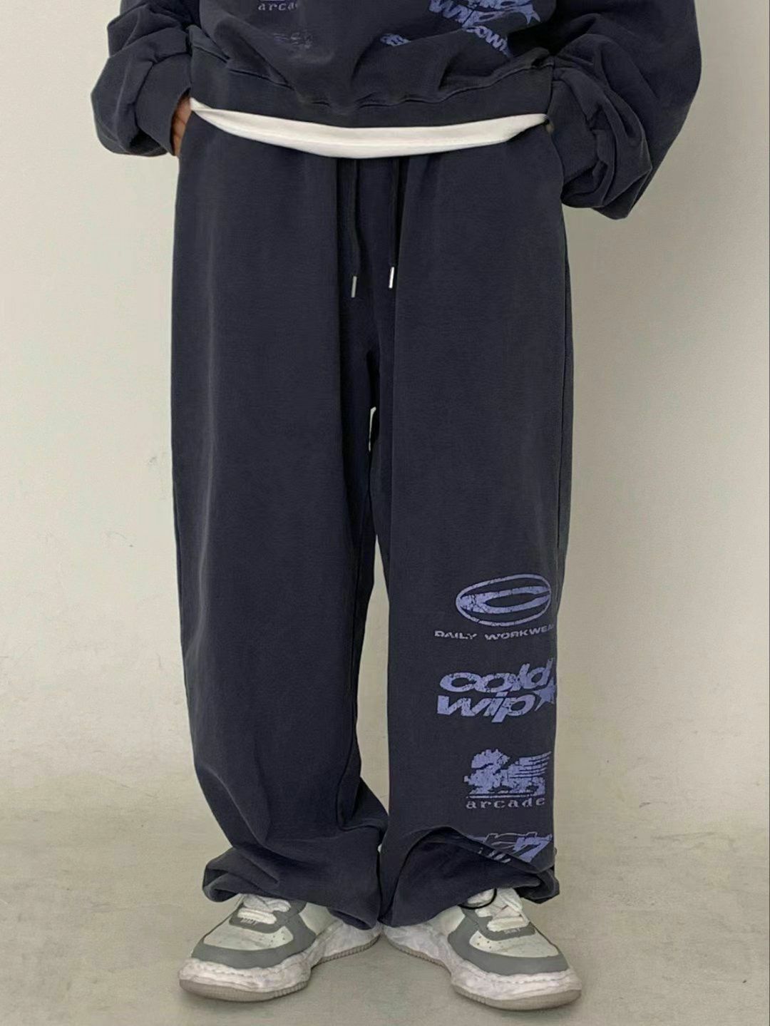 洗水英文字可束腳鬆身運動褲 SCOPE-086P