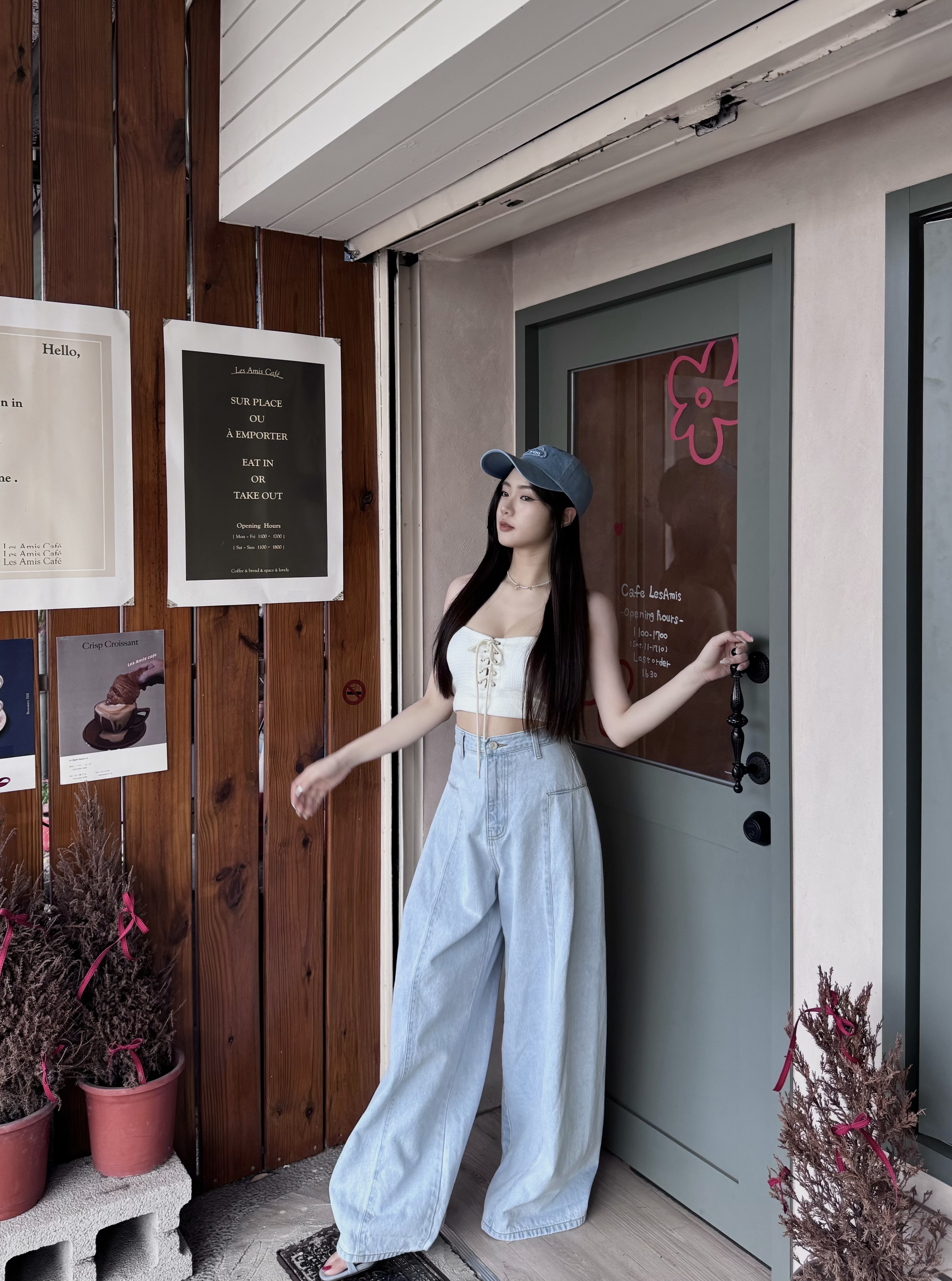 設計款絕美牛仔寬褲