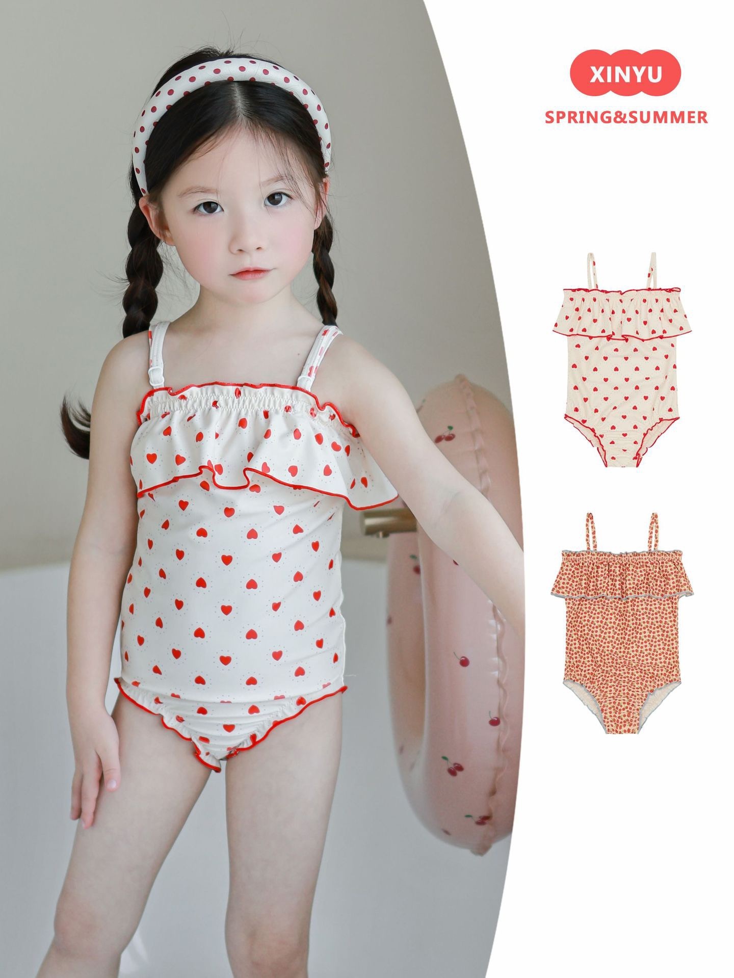 2025夏季可愛花邊泳衣