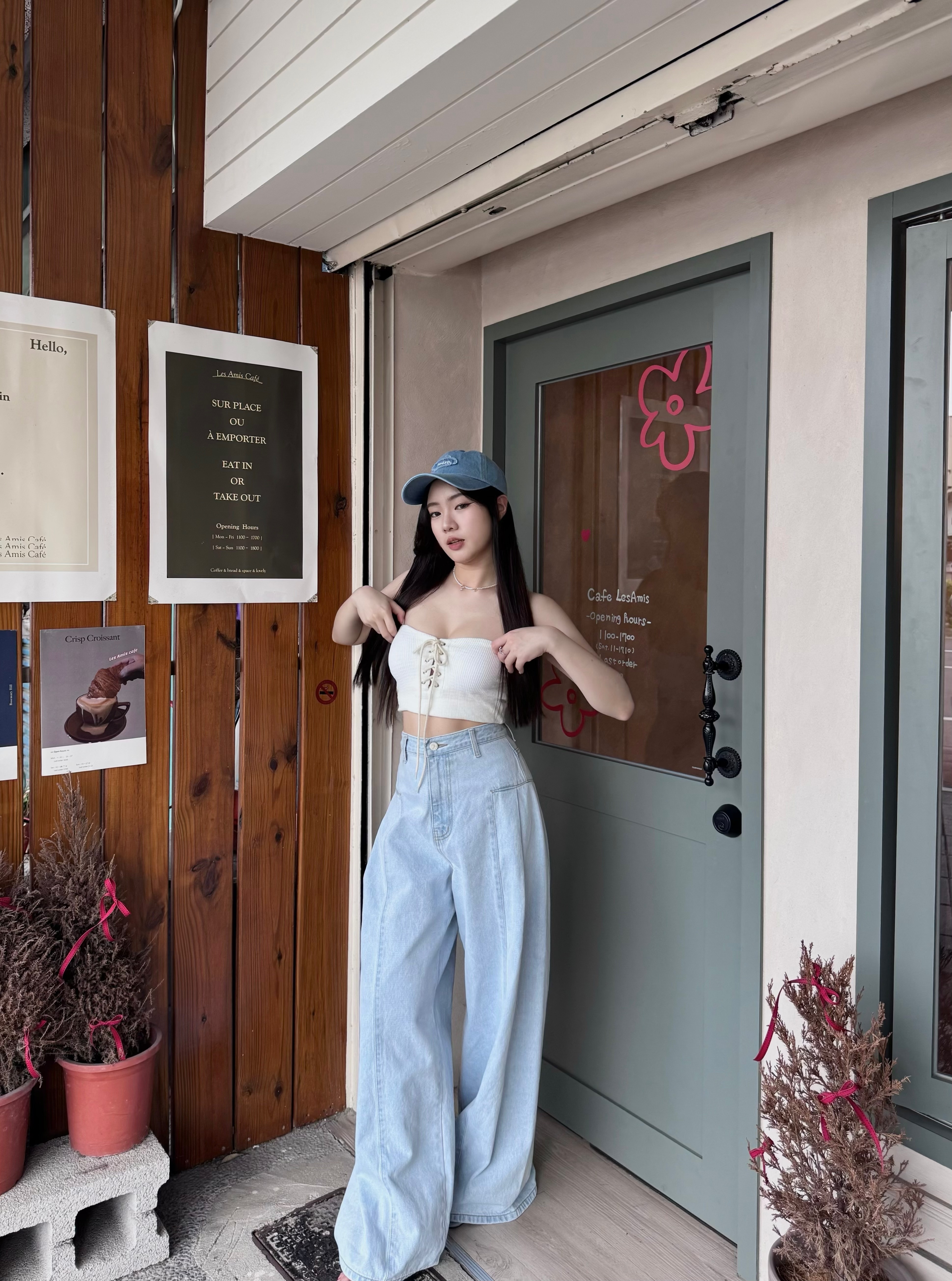 設計款絕美牛仔寬褲