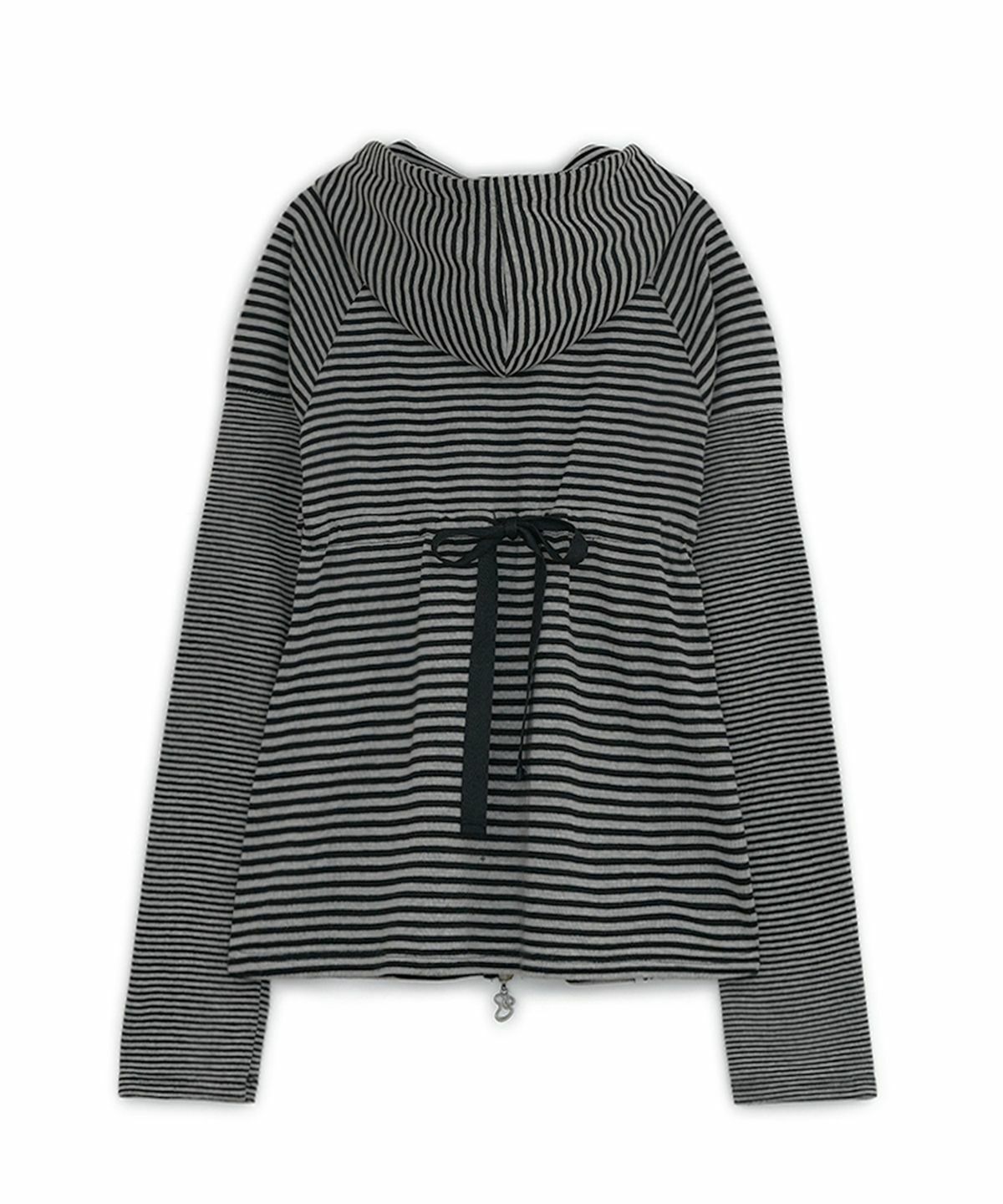 【hug your skin】 Stripe babydoll hoodie zip-up /追跡付 HUG YOUR SKIN) Stripe babydoll hoodie zip-up - 2col
