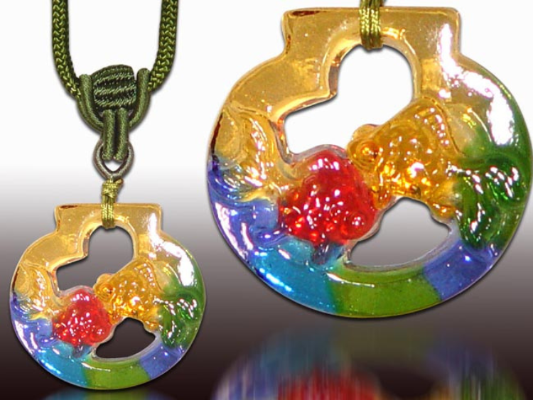 鹿港窯水晶琉璃｜金玉滿堂項鍊 富貴吉祥財運亨通開運納福