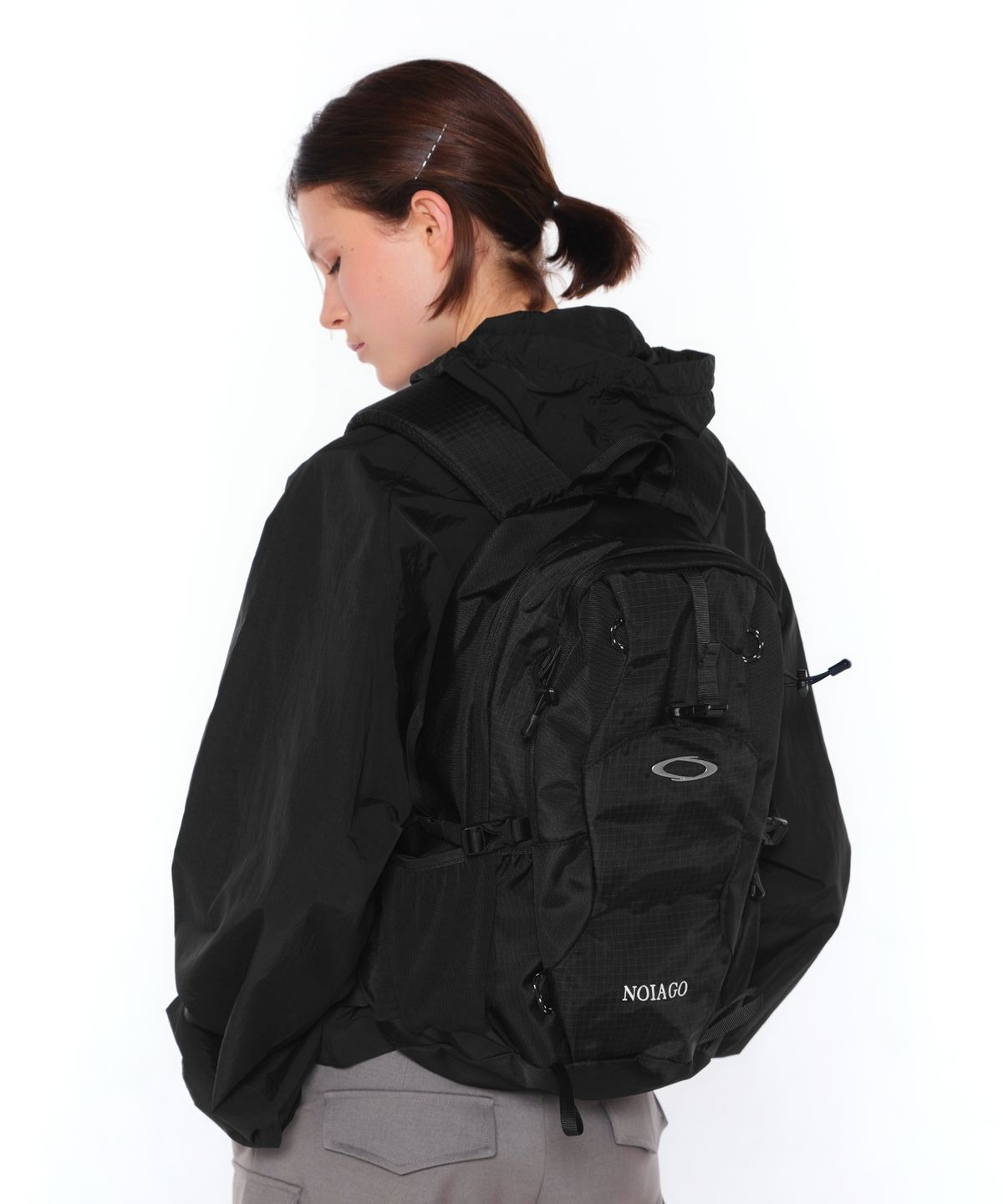 NOIAGO) nylon daily backbpack (black)