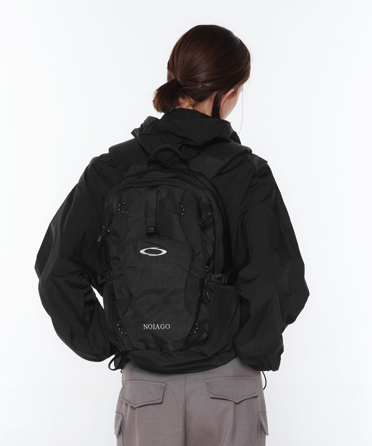 ★NOIAGO★ Nylon Daily Backpack Black NOIAGO) nylon daily backbpack (black)