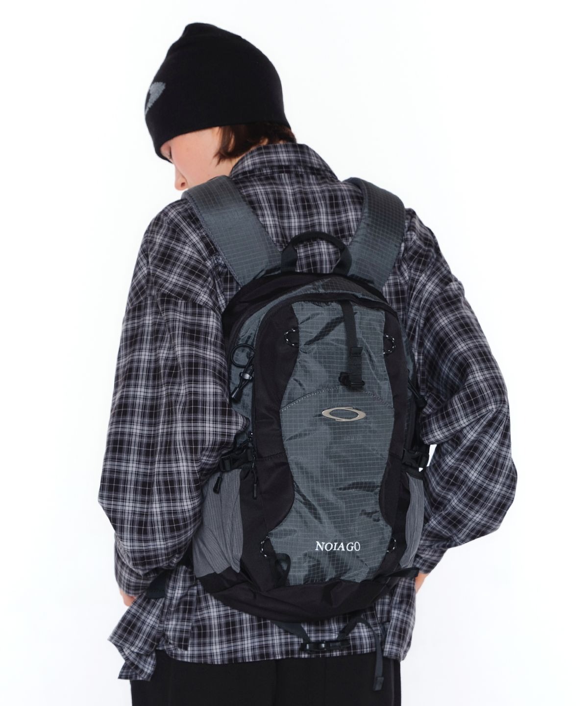 NOIAGO) nylon daily backbpack (charcoal)