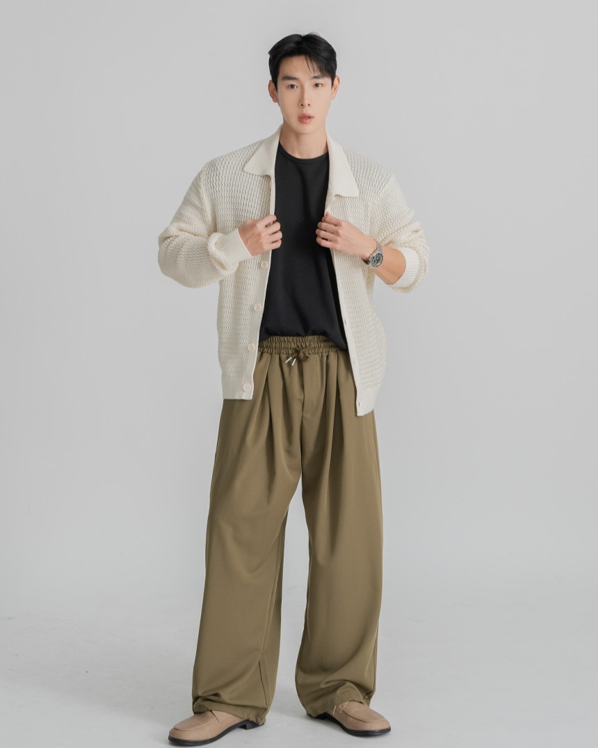 鬆緊腰休閒長褲