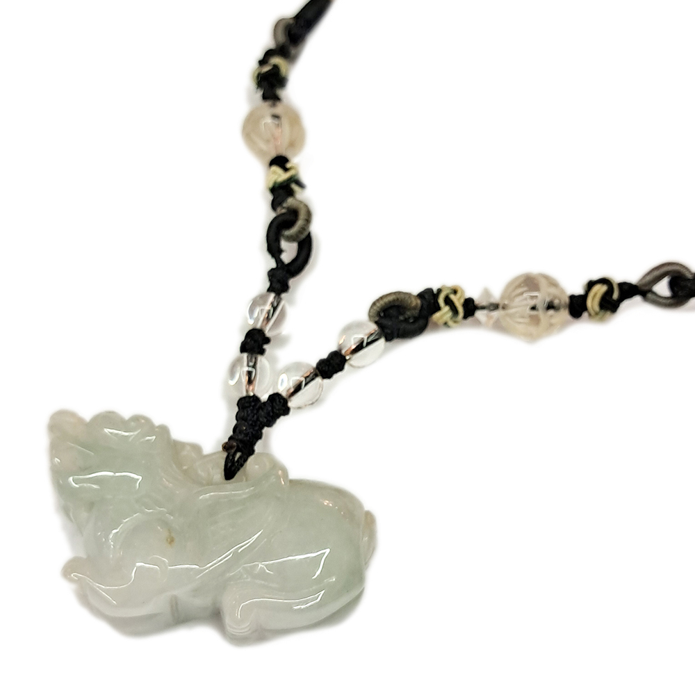 飛天招財貔貅玉佩中國結項鍊【十方】123192