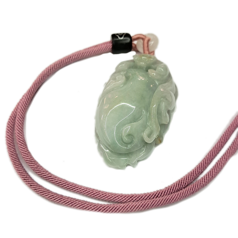 一夜致富{湖青}玉佩 中國結項鍊【十方】136929