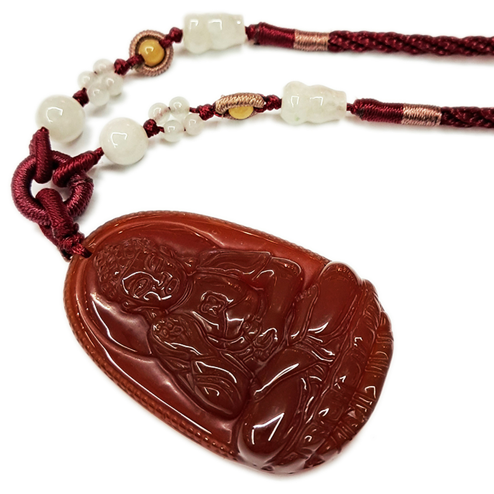 阿彌陀佛 紅玉髓+中國結項鍊【十方】149027