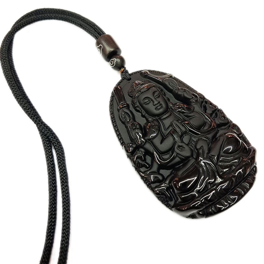 千手觀音黑曜岩中國結項鍊【十方】140663