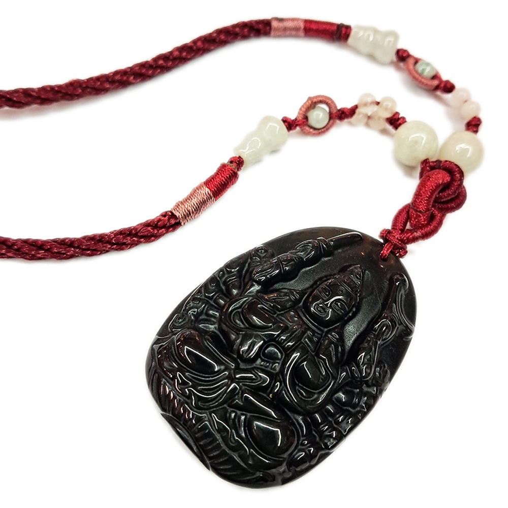 千手觀音{黑曜岩}中國結項鍊【十方】130550