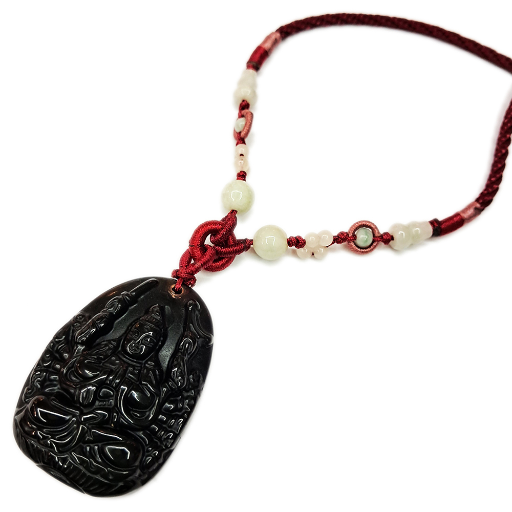 千手觀音{黑曜岩}中國結項鍊【十方】130550