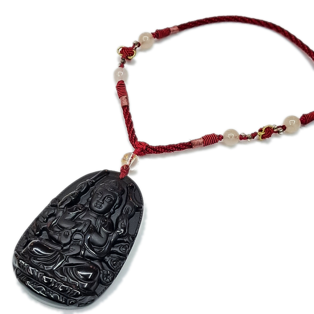 千手觀音菩薩{黑曜岩}項鍊【十方】137072