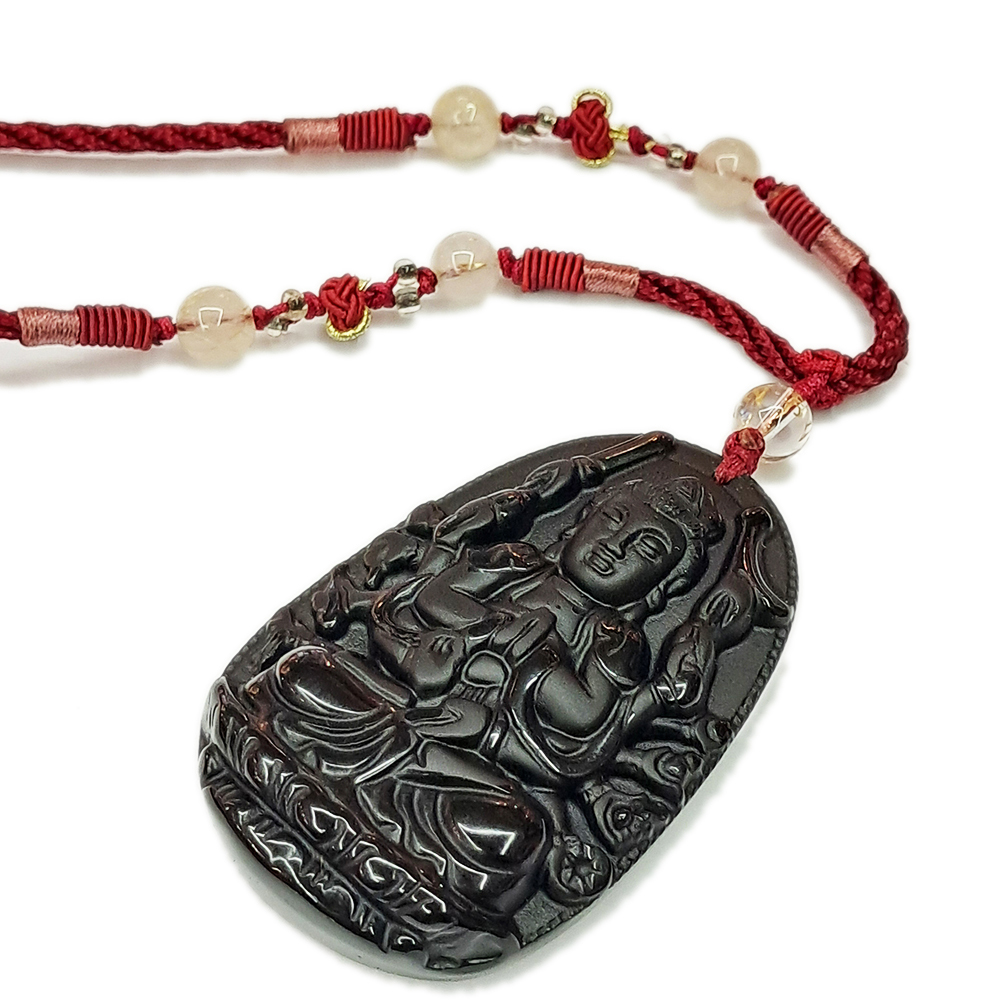 千手觀音菩薩{黑曜岩}項鍊【十方】137072