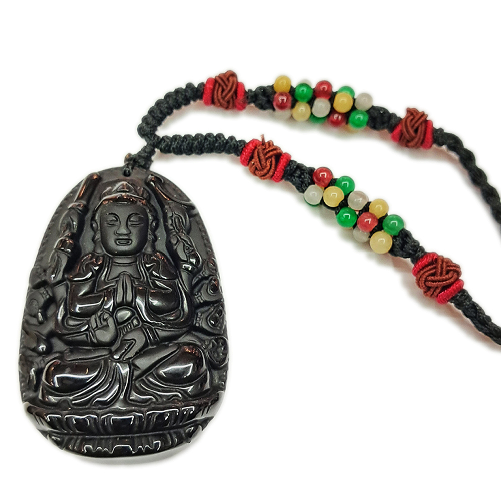 千手觀音{黑曜岩}中國結項鍊【十方】140678